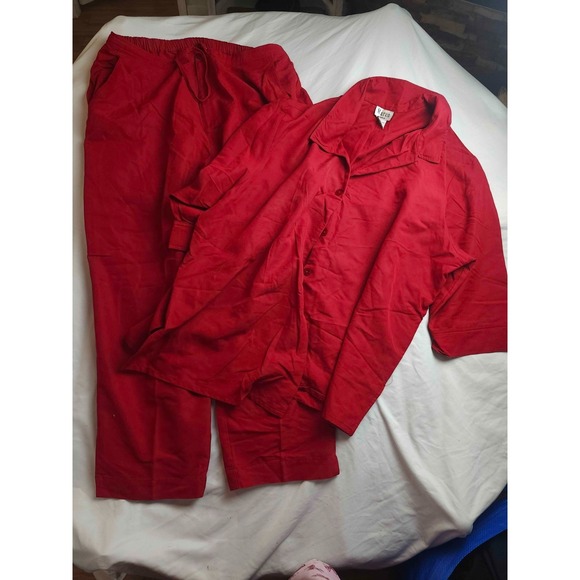 Quince Dresses & Skirts - Maren Shirt & Pants Set Womens Size 3X/2X Red 2-Piece Set Casual Lounge Lyocell
